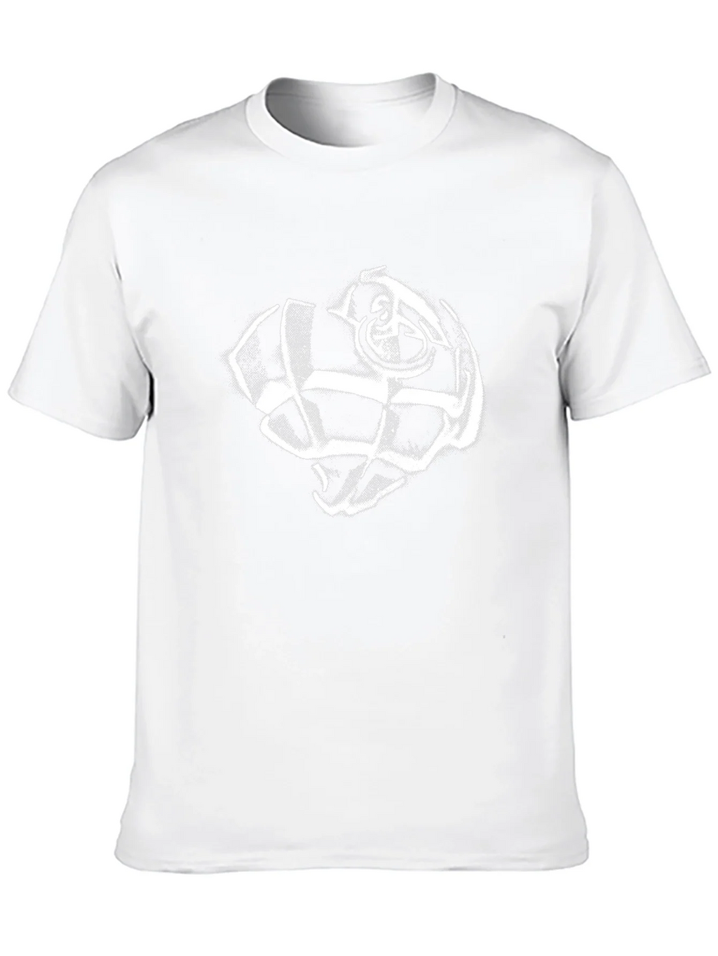 Black T-Shirt with White Grenade Graphic product image 9