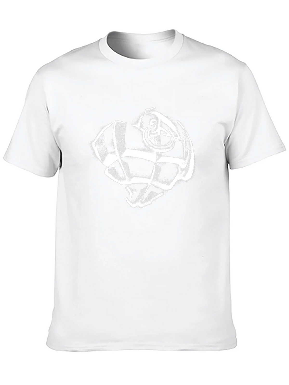 Black T-Shirt with White Grenade Graphic product image 9