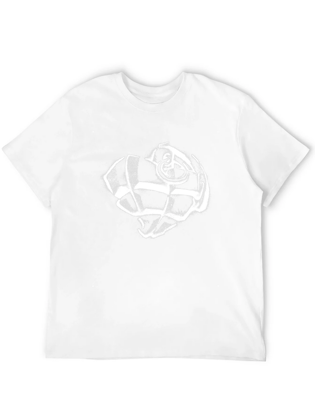 Black T-Shirt with White Grenade Graphic product image 11