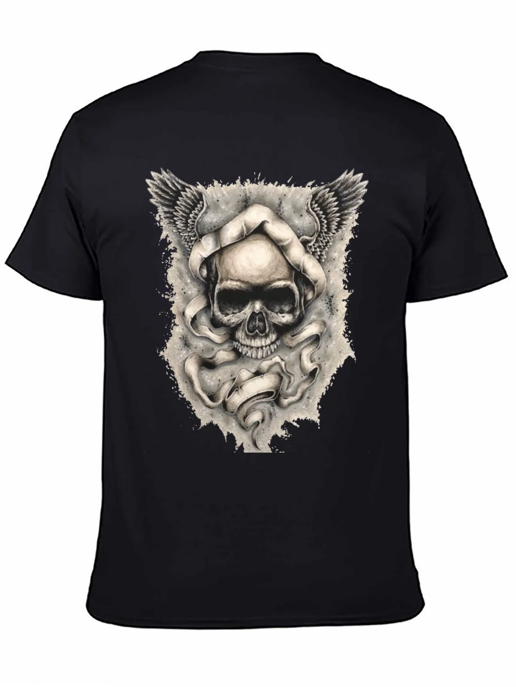 Skull with Wings Graphic Print Mens T-Shirt product image 4