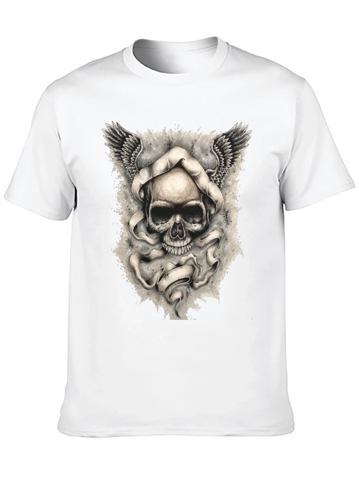 Skull with Wings Graphic Print Mens T-Shirt product image 9