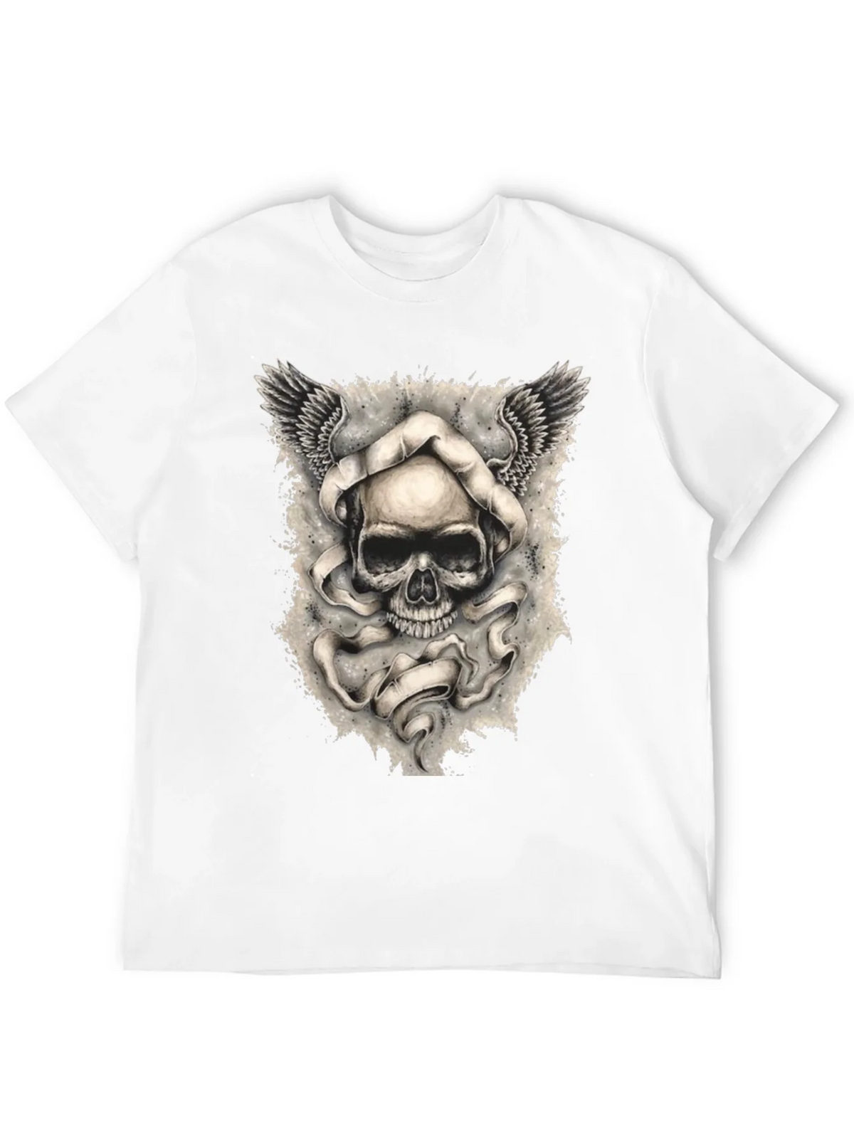 Skull with Wings Graphic Print Mens T-Shirt product image 11