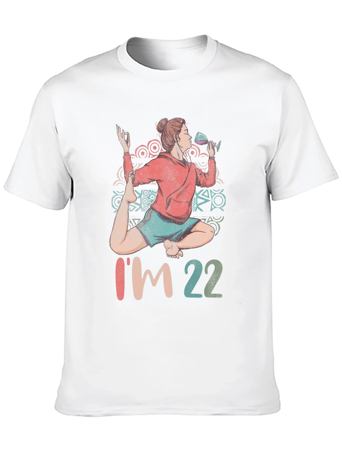 Yoga Wine 22nd Birthday Graphic T-Shirt product image 9