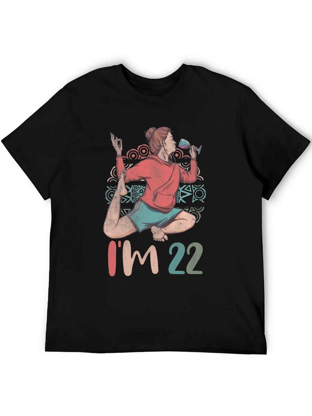 Yoga Wine 22nd Birthday Graphic T-Shirt product image 5