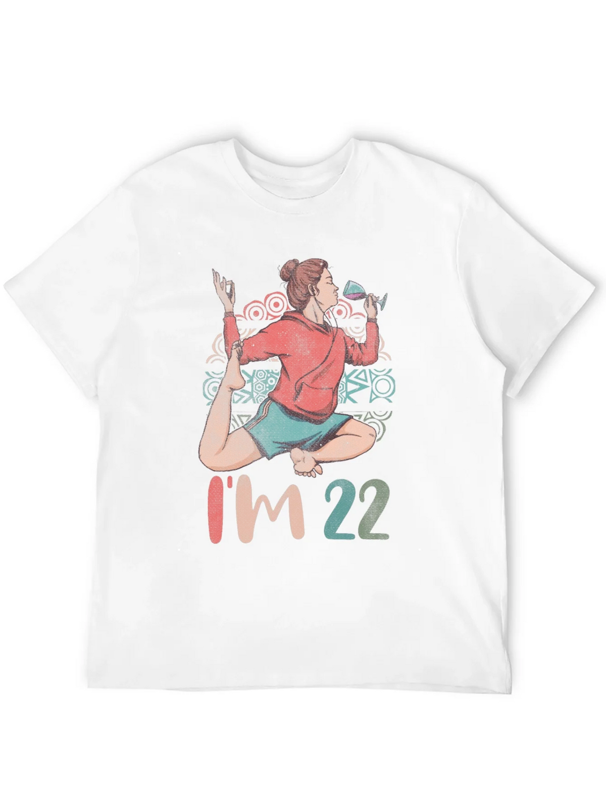 Yoga Wine 22nd Birthday Graphic T-Shirt product image 11