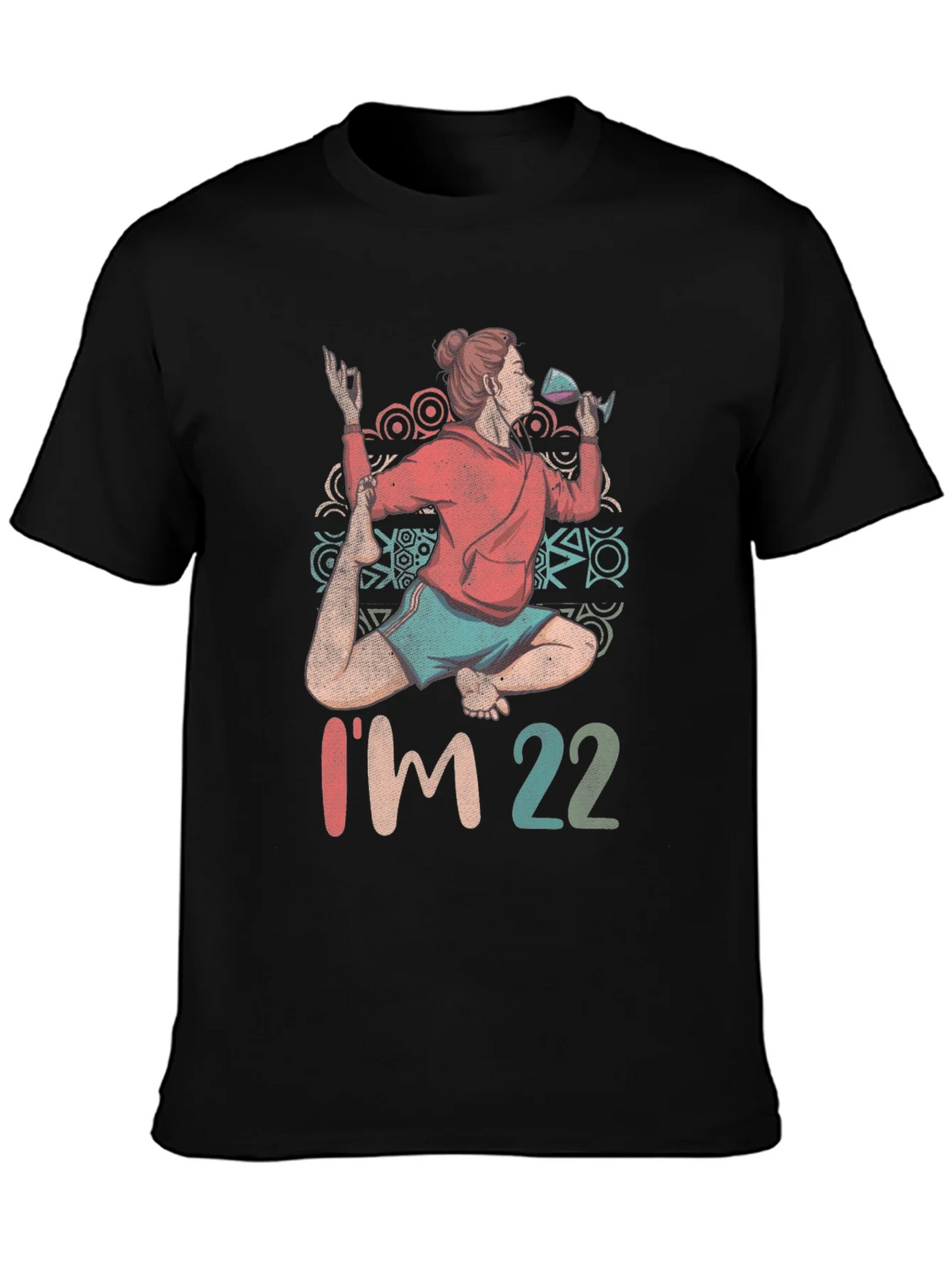 Yoga Wine 22nd Birthday Graphic T-Shirt product image 3