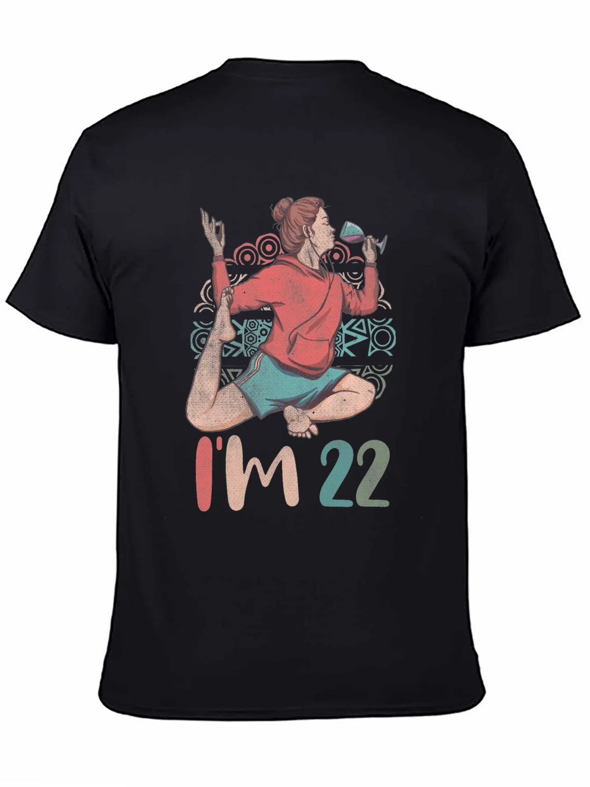 Yoga Wine 22nd Birthday Graphic T-Shirt product image 4