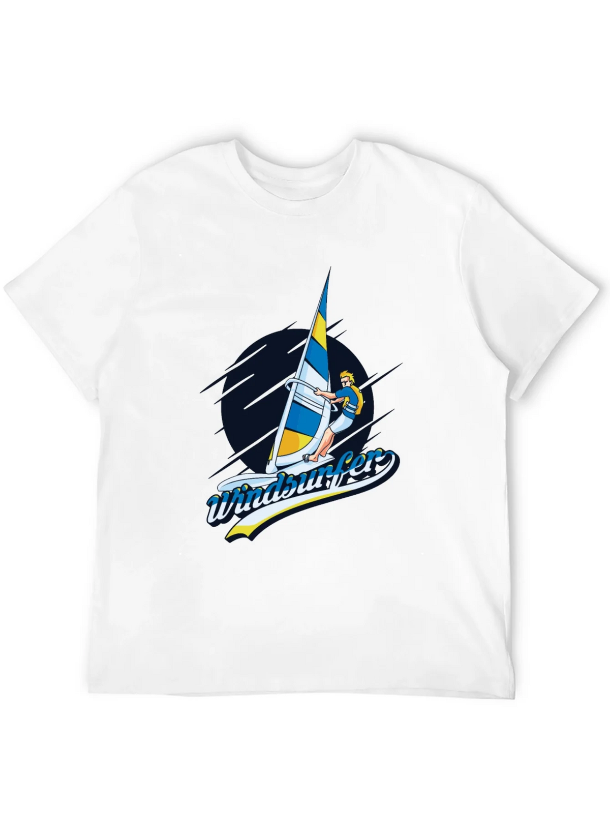 Windsurfer Graphic T-Shirt Black Cotton Tee product image 11