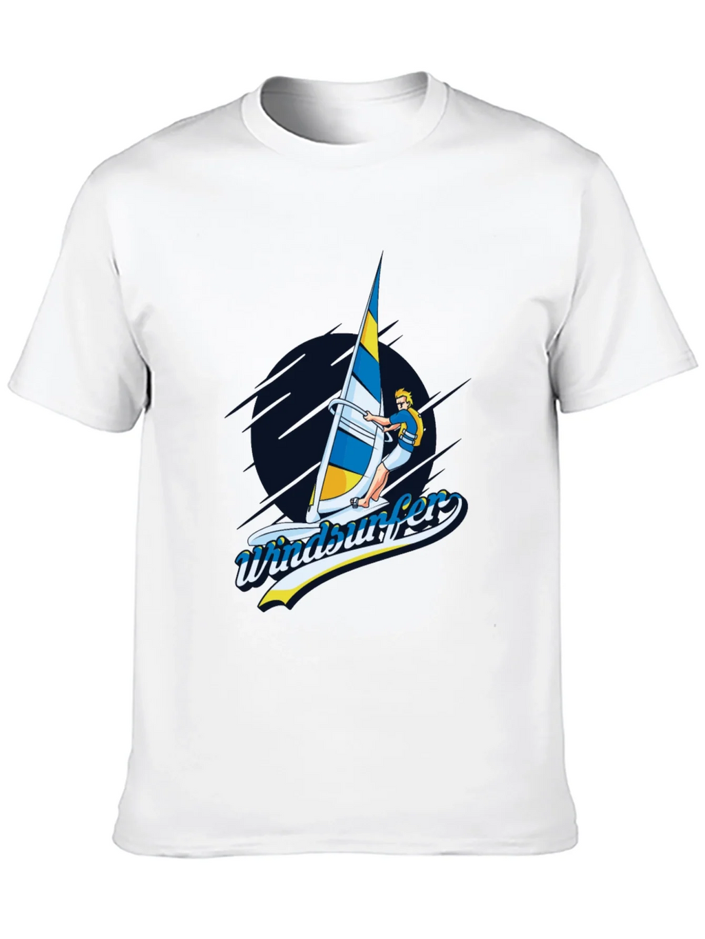 Windsurfer Graphic T-Shirt Black Cotton Tee product image 9