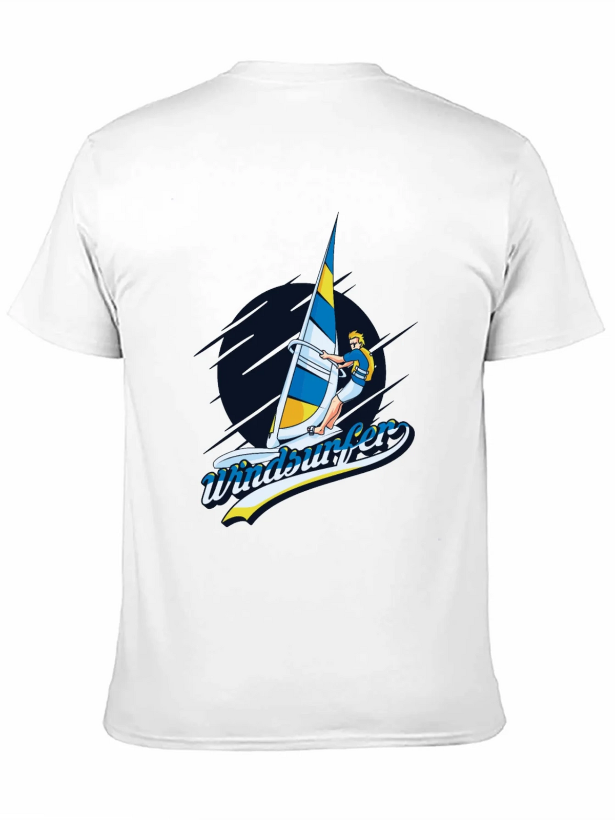 Windsurfer Graphic T-Shirt Black Cotton Tee product image 10
