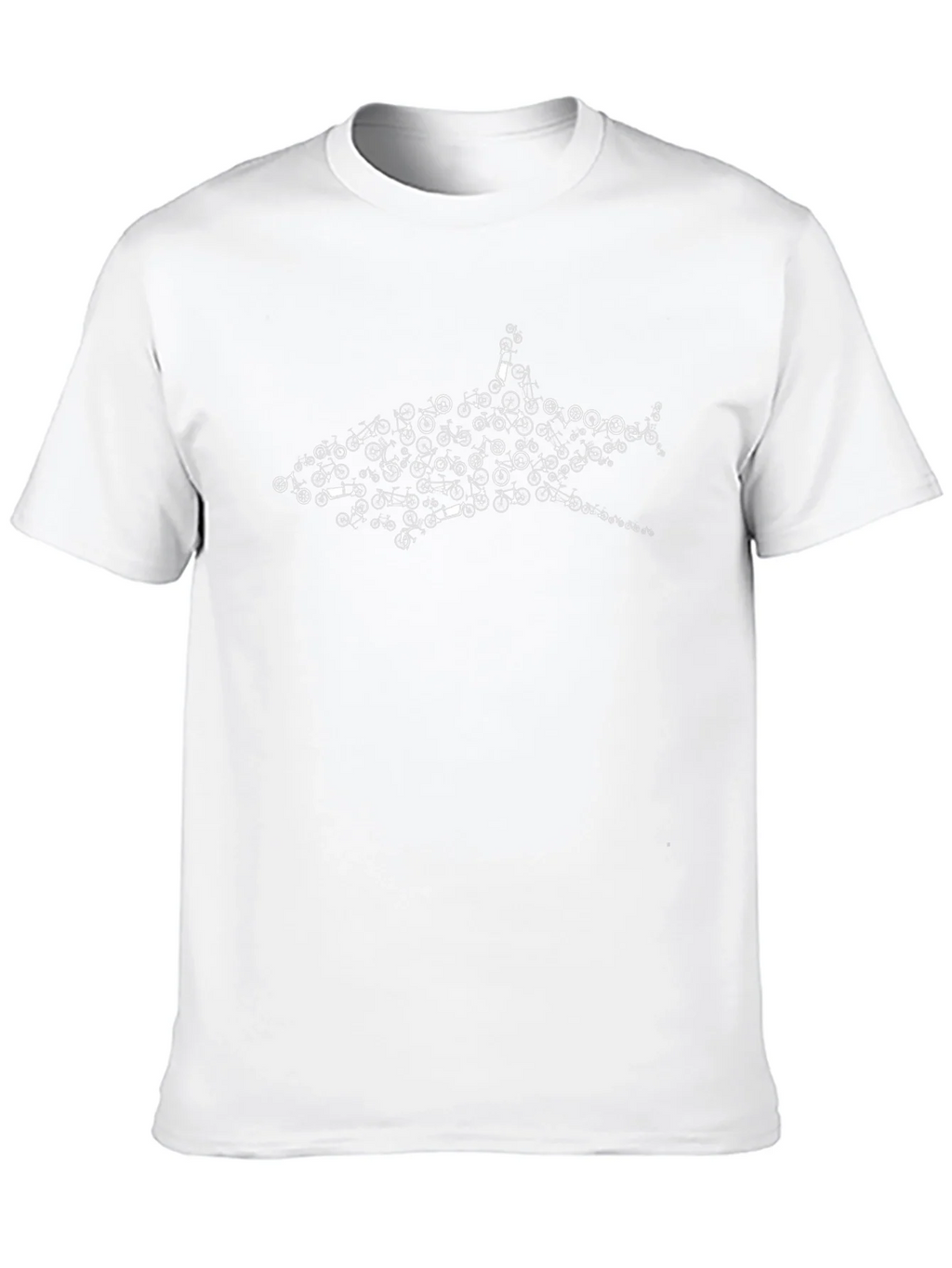 Shark Bicycle T-Shirt - Black Cotton Tee product image 9