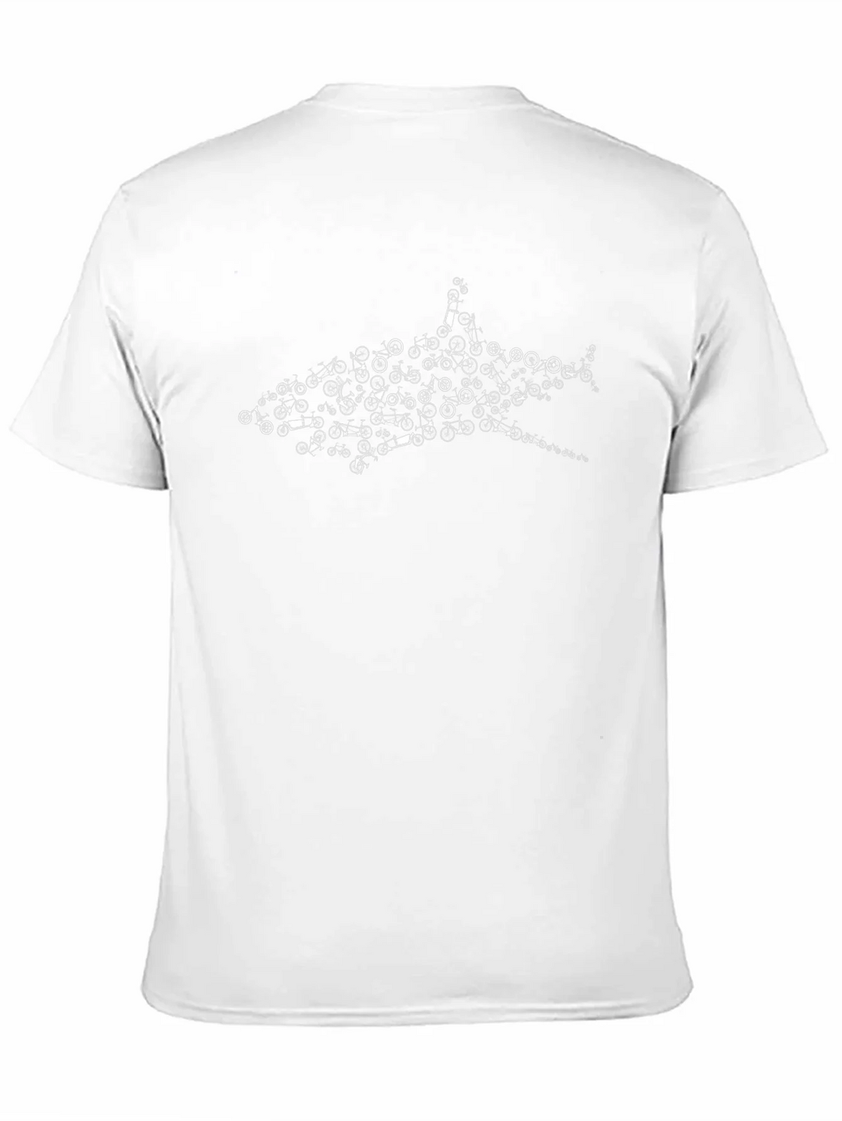 Shark Bicycle T-Shirt - Black Cotton Tee product image 10