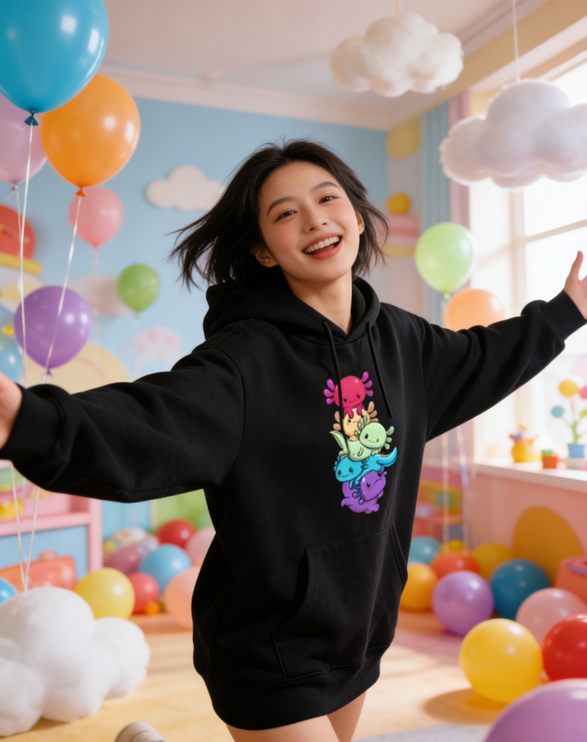 Pastel Stacked Monsters Hoodie product image 2