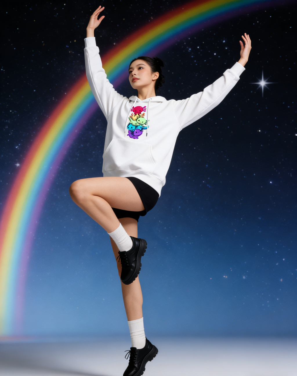 Pastel Stacked Monsters Hoodie product image 1