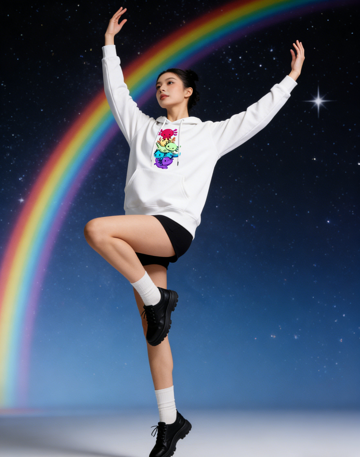 Pastel Stacked Monsters Hoodie product image 1
