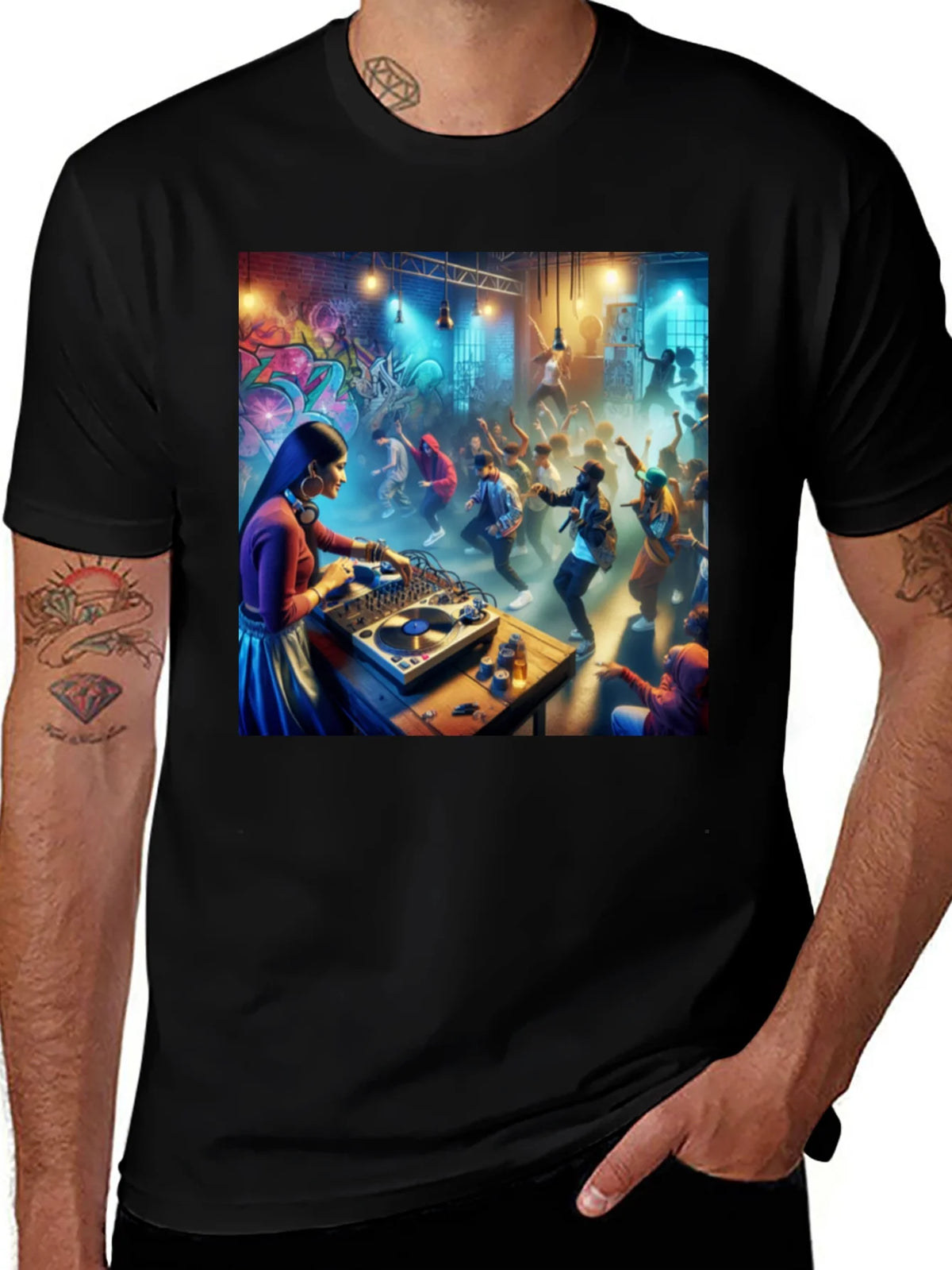 DJ Party T-Shirt - Black Graphic Tee product image 1
