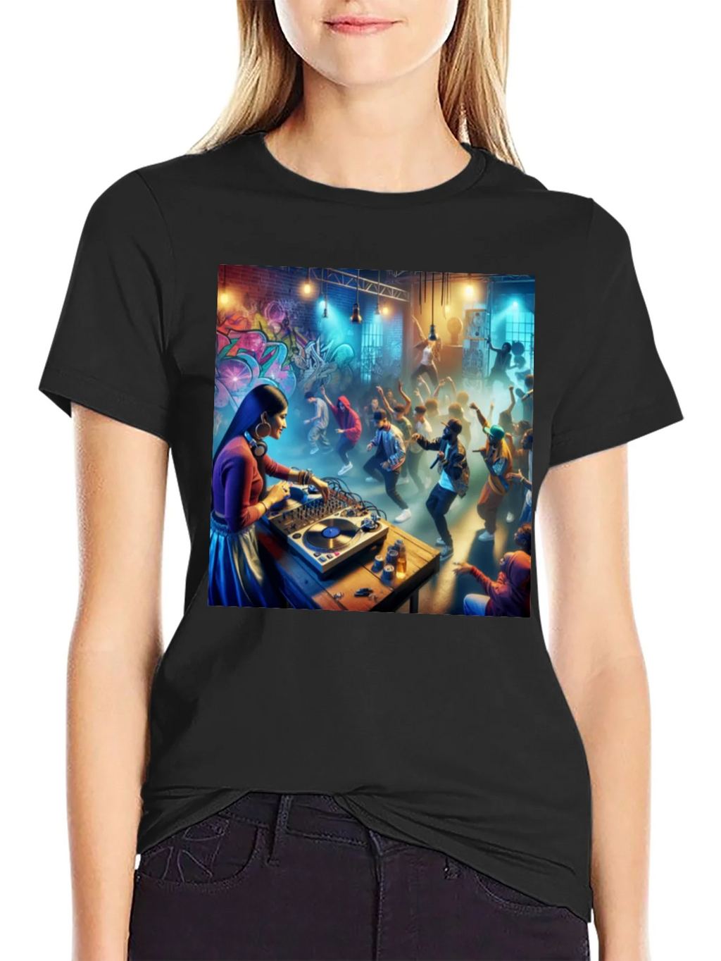 DJ Party T-Shirt - Black Graphic Tee product image 2