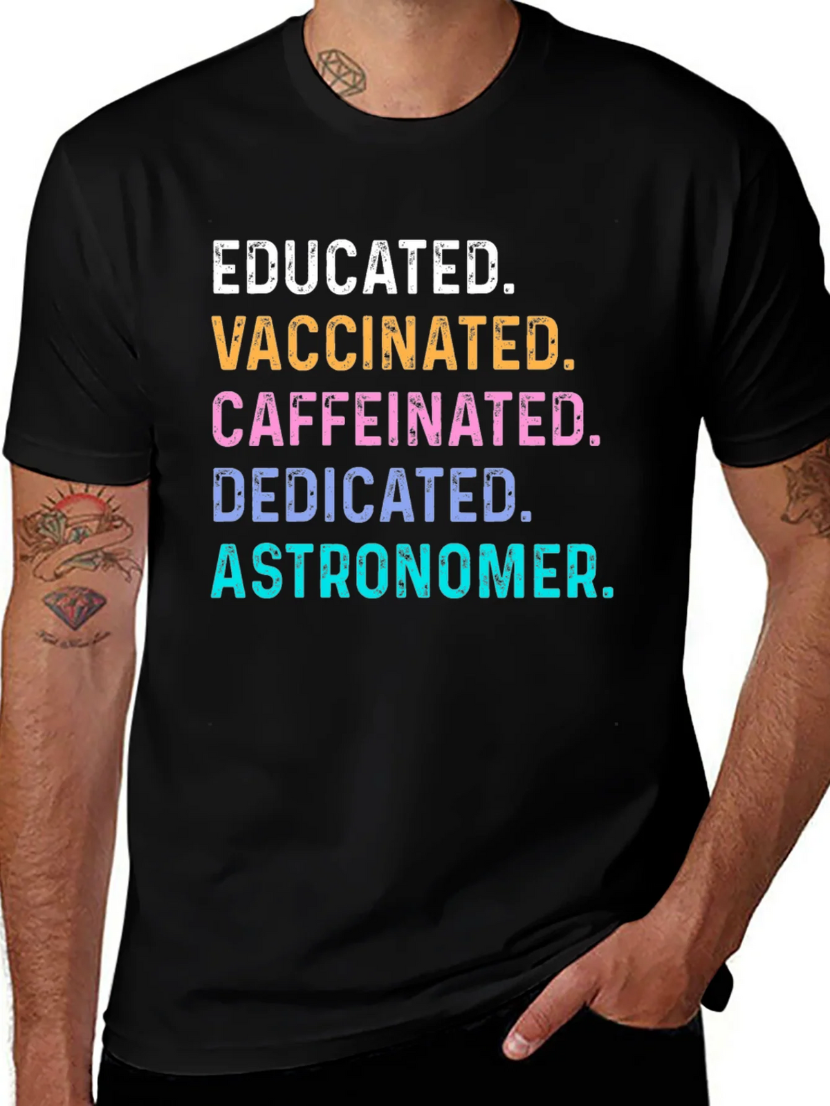 Educated Vaccinated Caffeinated Astronomer Tee product image 1