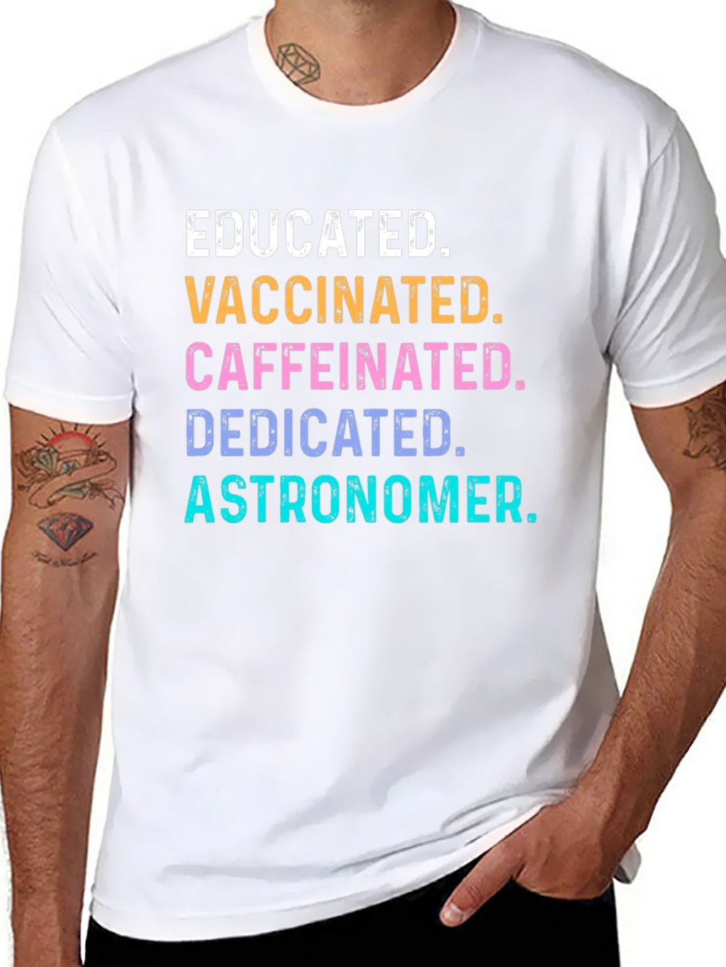 Educated Vaccinated Caffeinated Astronomer Tee product image 7