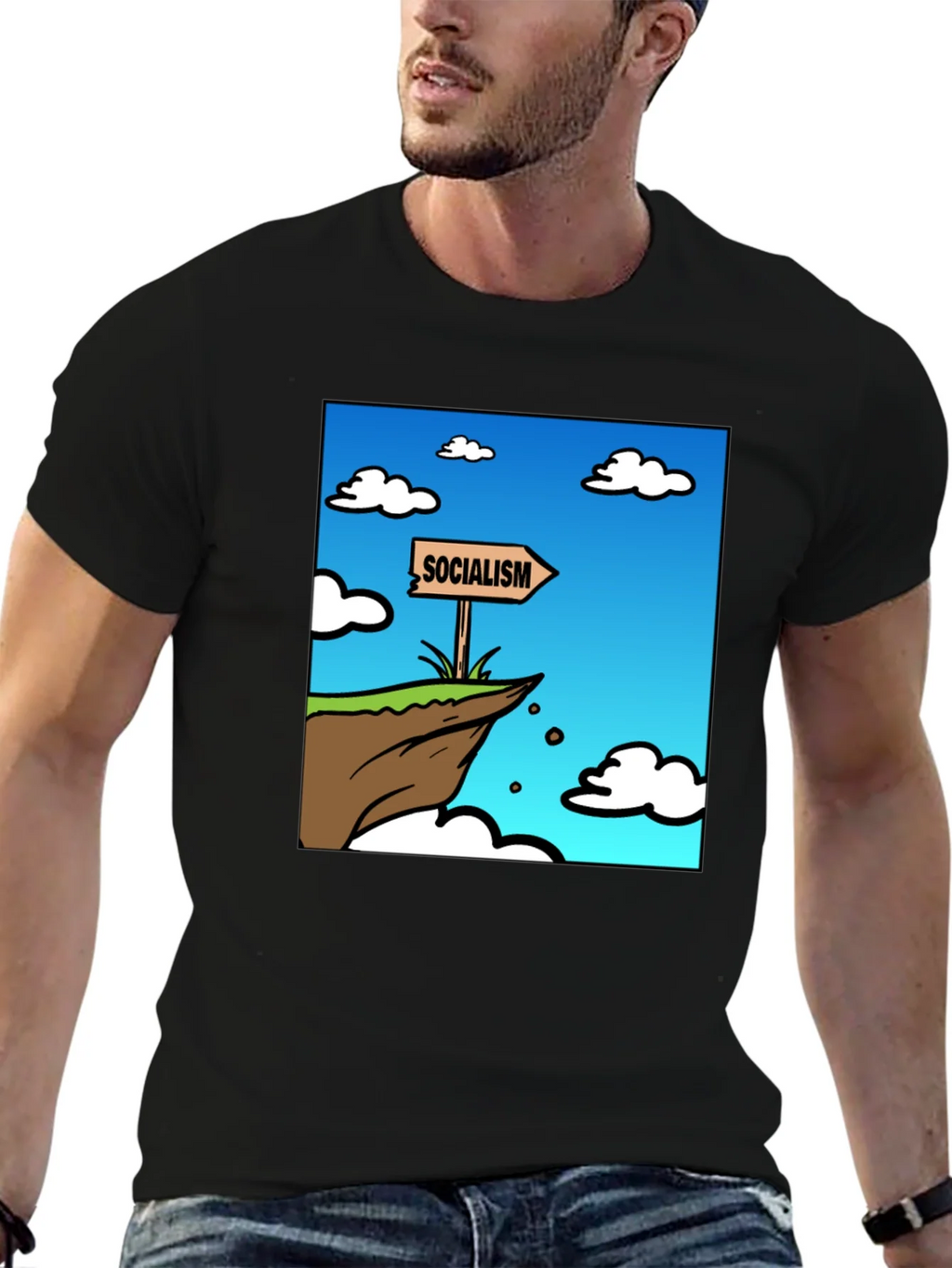 Socialism Cliff Edge Graphic Tee - Mens Black T-Shirt product image 6