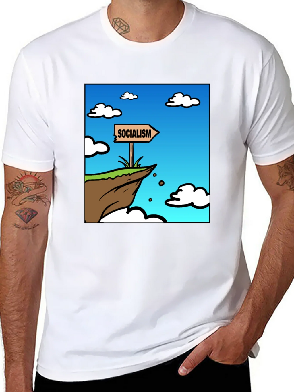 Socialism Cliff Edge Graphic Tee - Mens Black T-Shirt product image 7