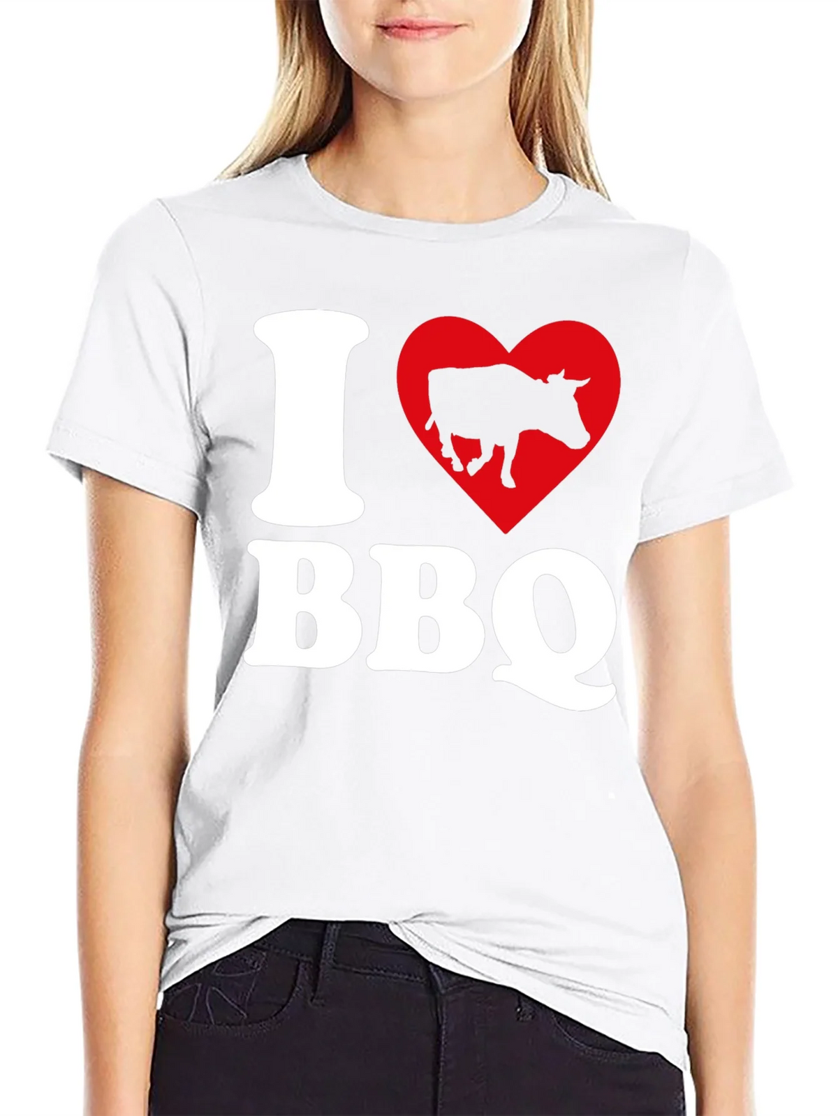 I Heart BBQ Black Graphic T-Shirt product image 8