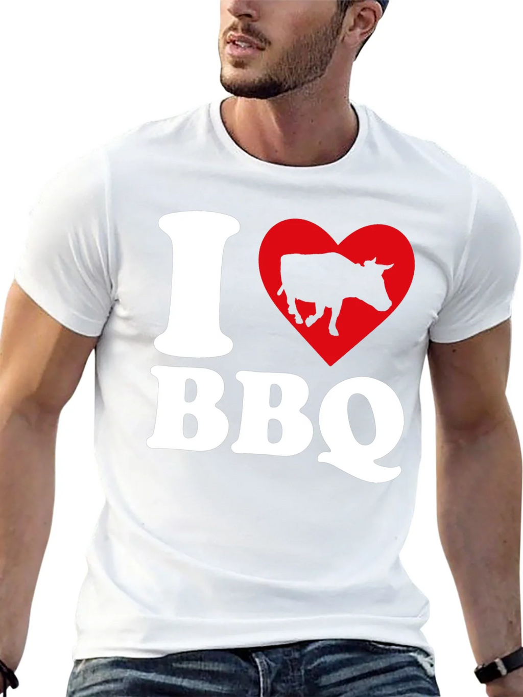 I Heart BBQ Black Graphic T-Shirt product image 12