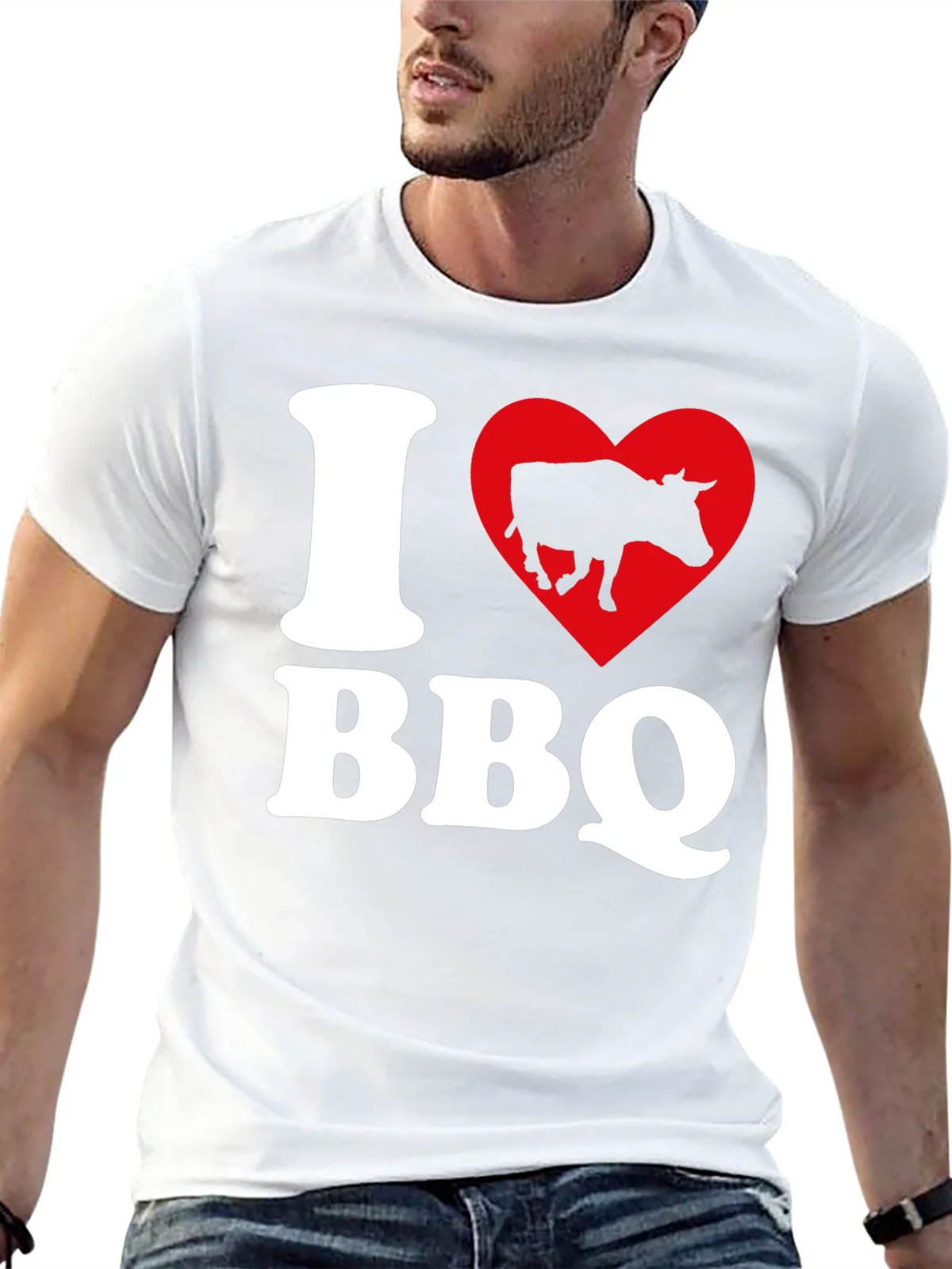 I Heart BBQ Black Graphic T-Shirt product image 12