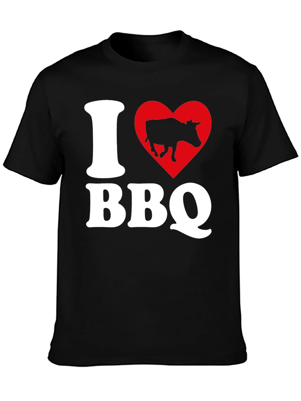 I Heart BBQ Black Graphic T-Shirt product image 3