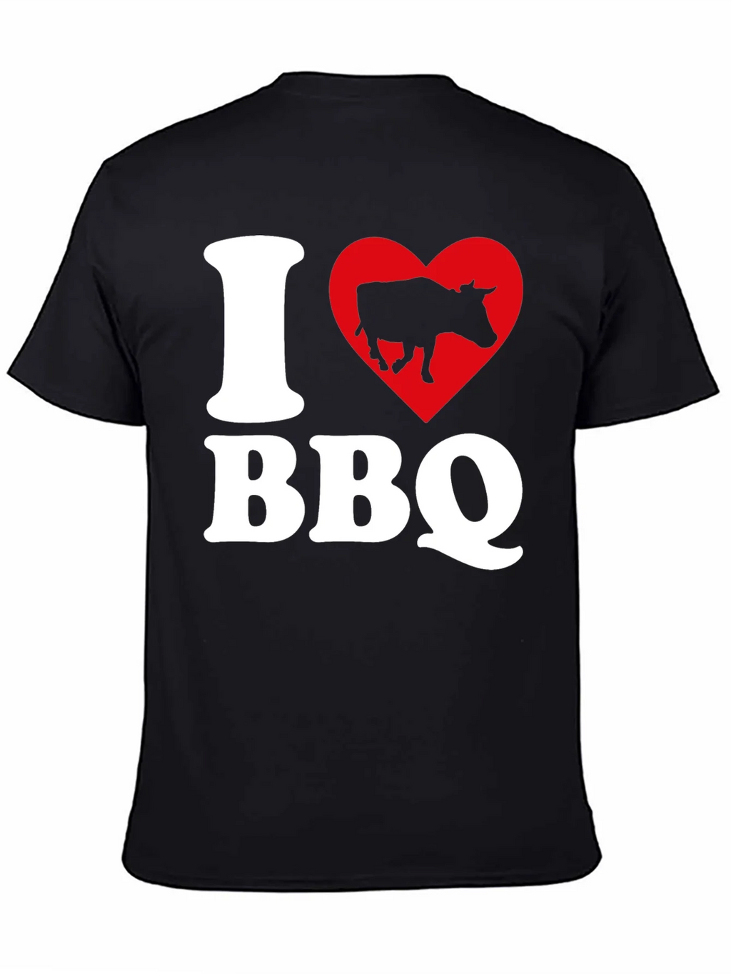 I Heart BBQ Black Graphic T-Shirt product image 4