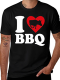 I Heart BBQ Black Graphic T-Shirt product image 1
