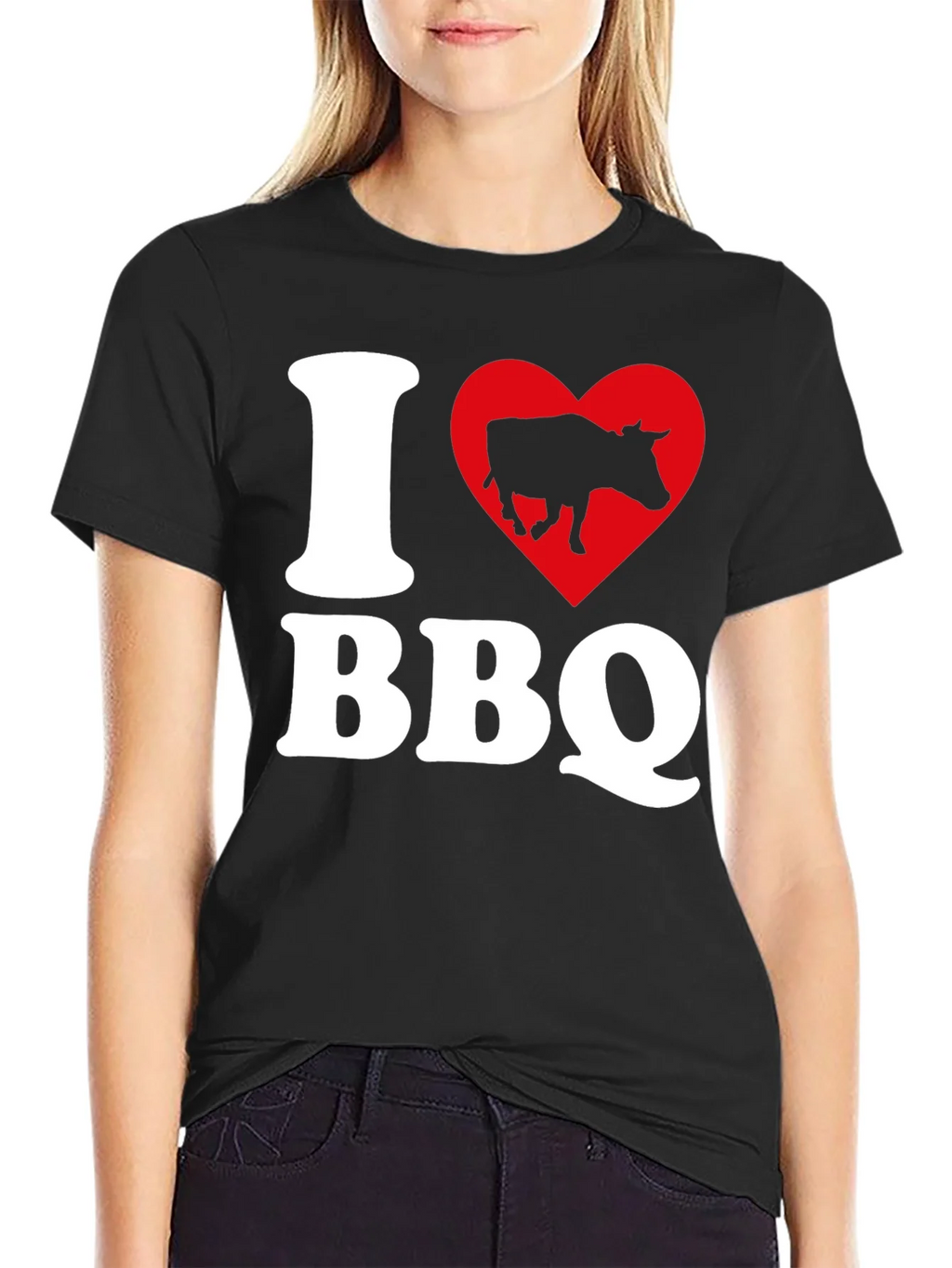 I Heart BBQ Black Graphic T-Shirt product image 2