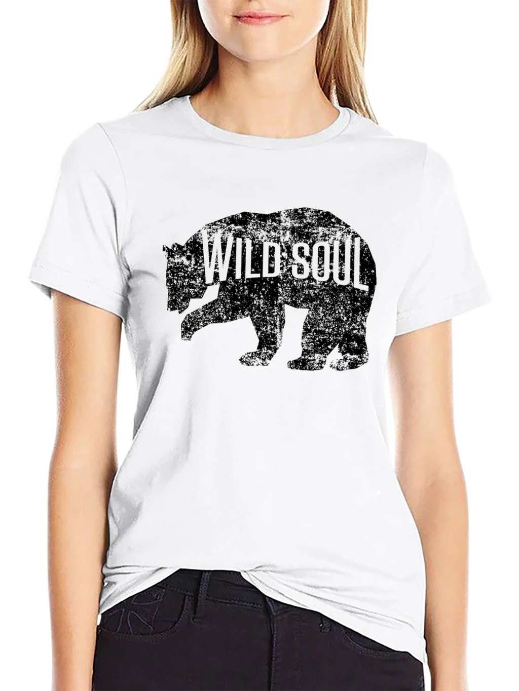 Wild Soul Bear Graphic Tee - Black Cotton T-Shirt product image 8