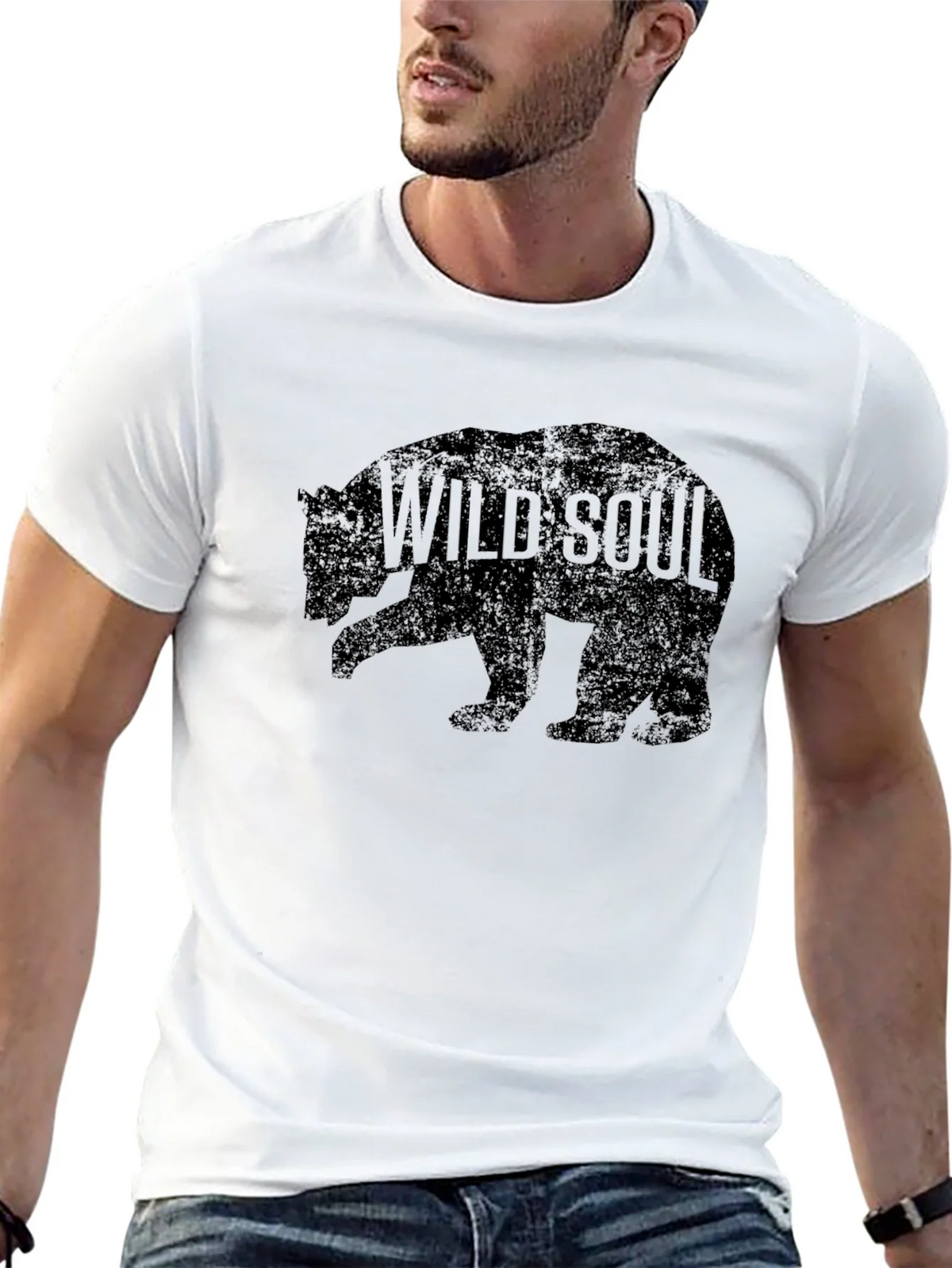 Wild Soul Bear Graphic Tee - Black Cotton T-Shirt product image 12