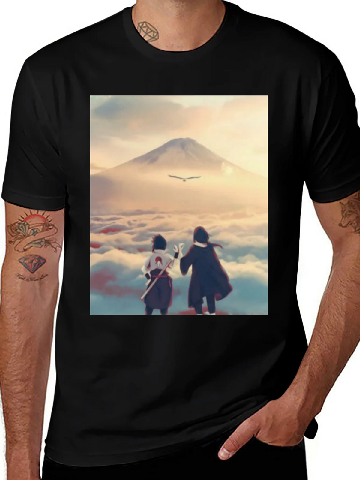 Anime Scenery Graphic Tee - Black product image 1