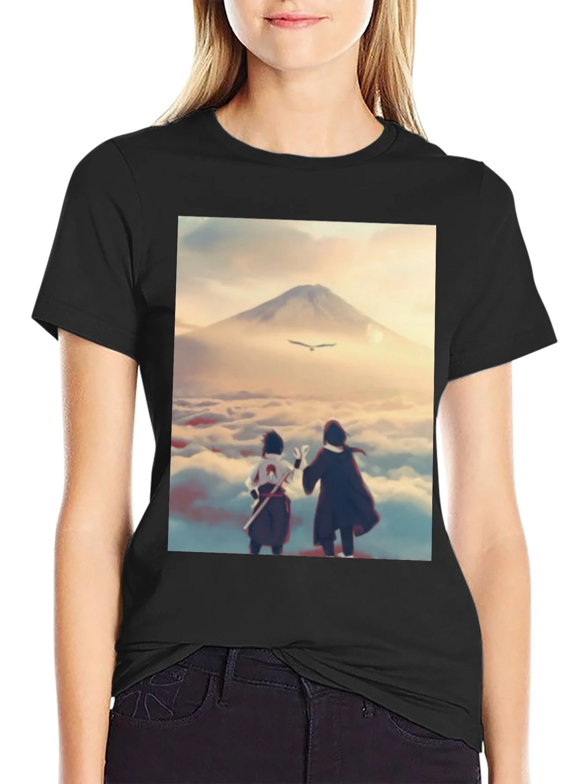 Anime Scenery Graphic Tee - Black product image 2