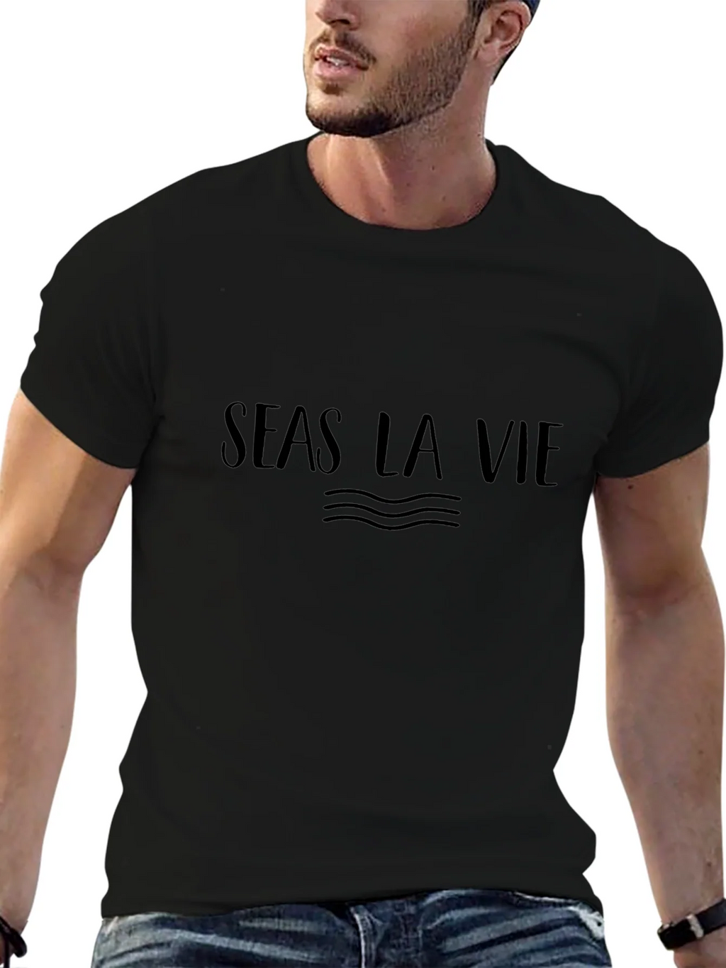 Seas La Vie Black Graphic Tee - Relaxed Fit product image 6
