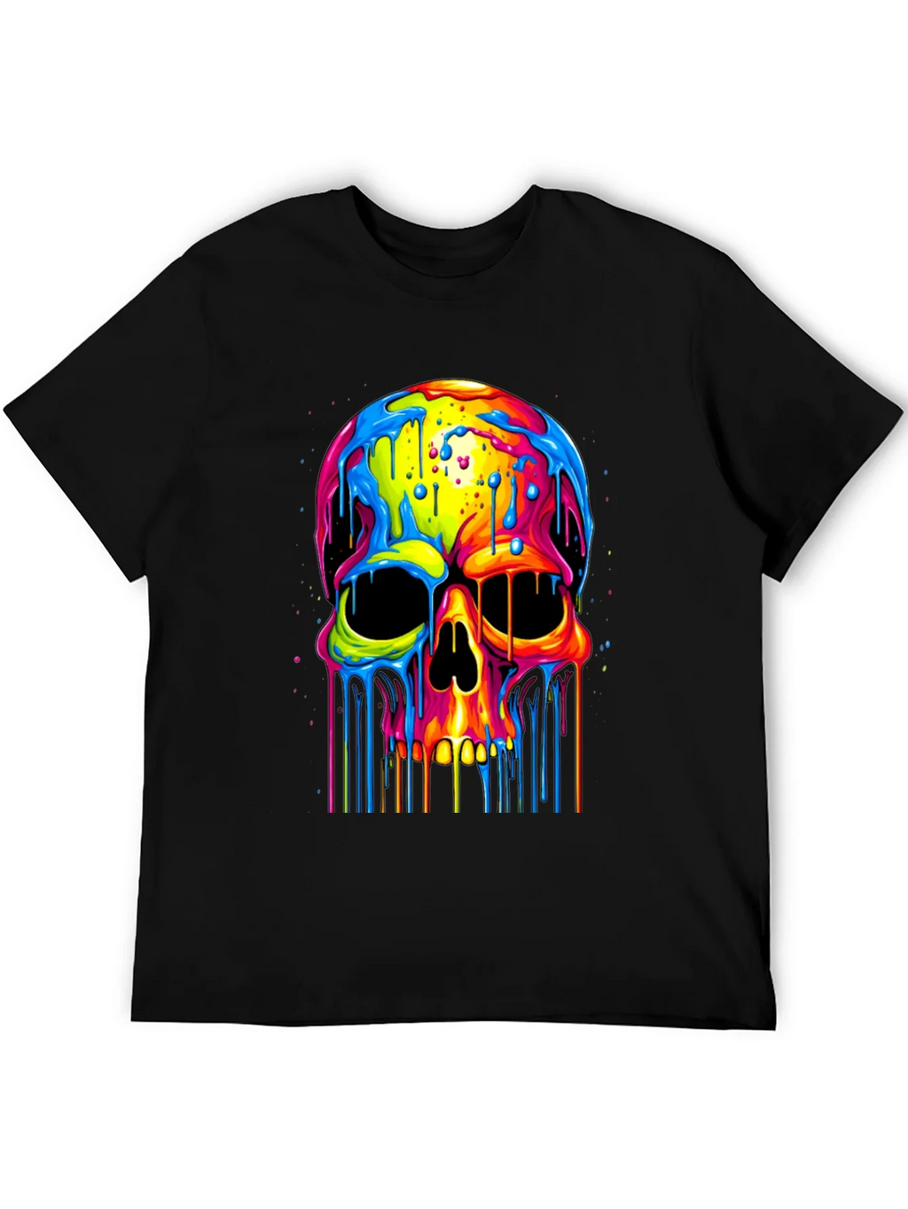 Colorful Dripping Skull Graphic Tee product image 5
