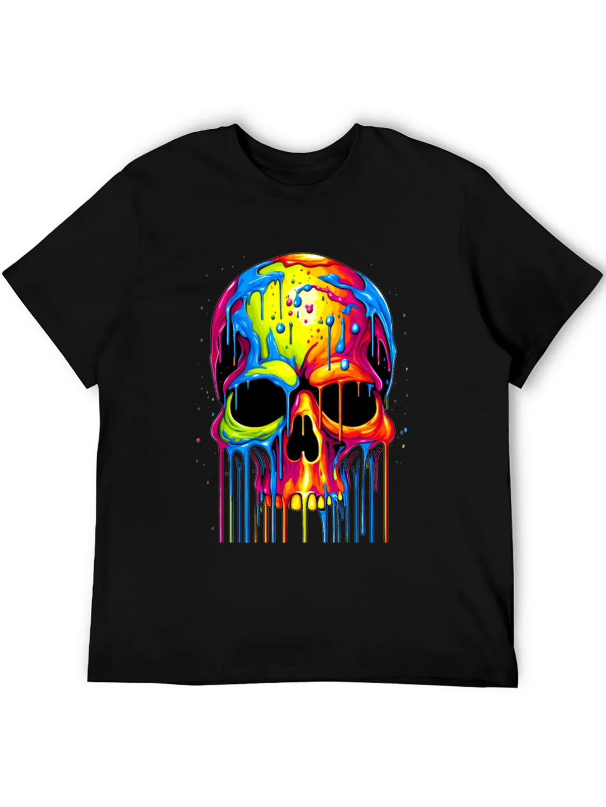 Colorful Dripping Skull Graphic Tee product image 5