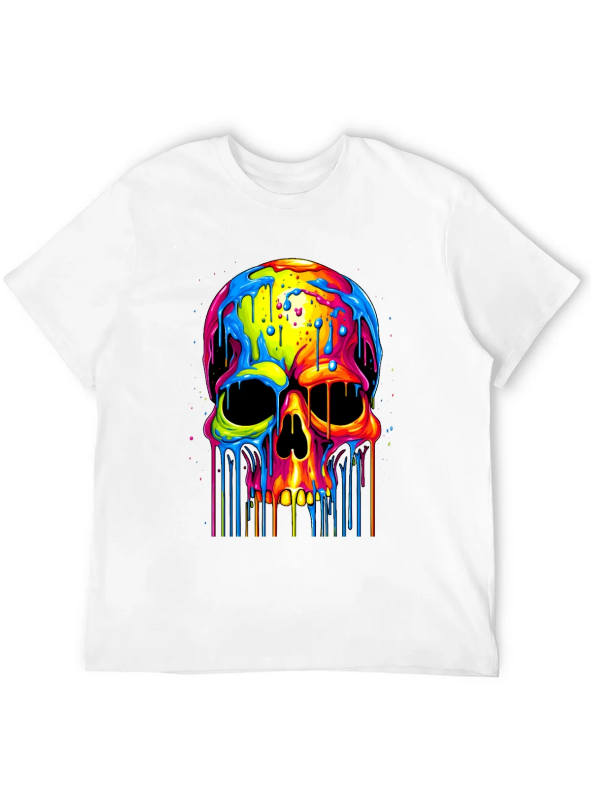 Colorful Dripping Skull Graphic Tee product image 11