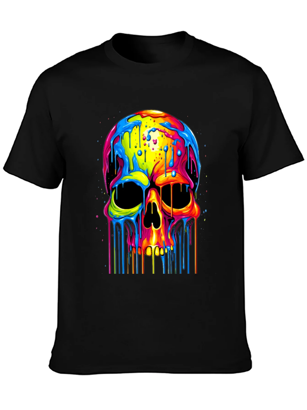 Colorful Dripping Skull Graphic Tee product image 3