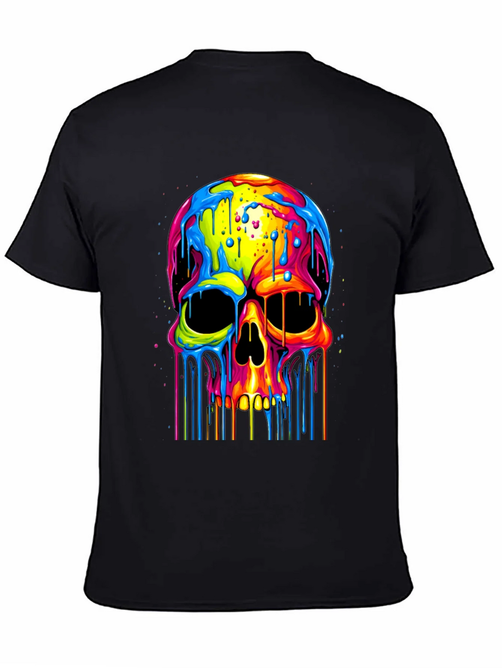 Colorful Dripping Skull Graphic Tee product image 4