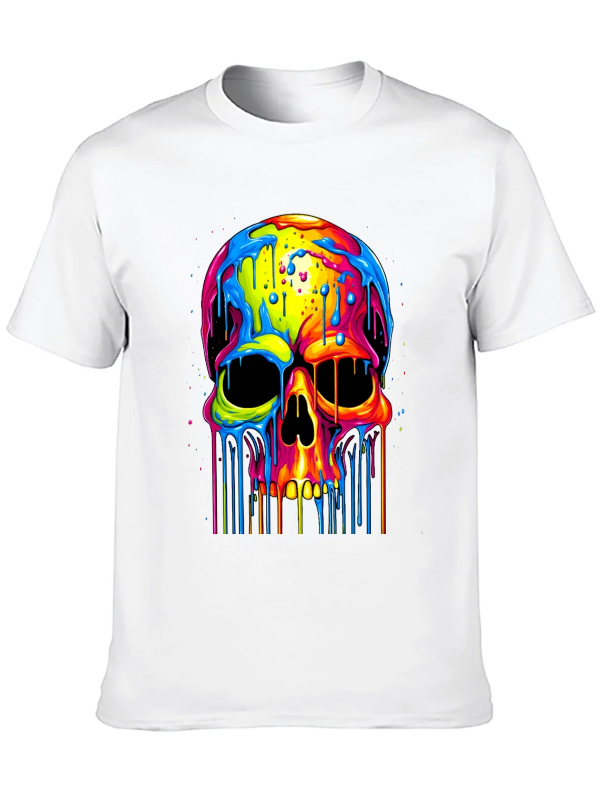 Colorful Dripping Skull Graphic Tee product image 9