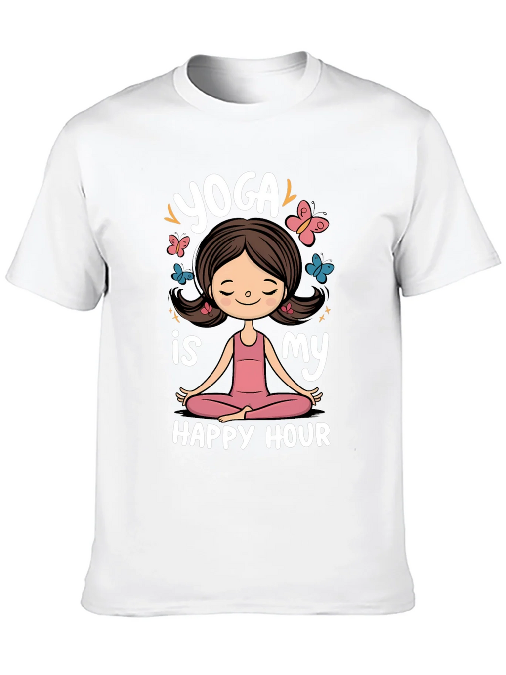 Yoga is My Happy Hour Black Graphic Tee product image 9