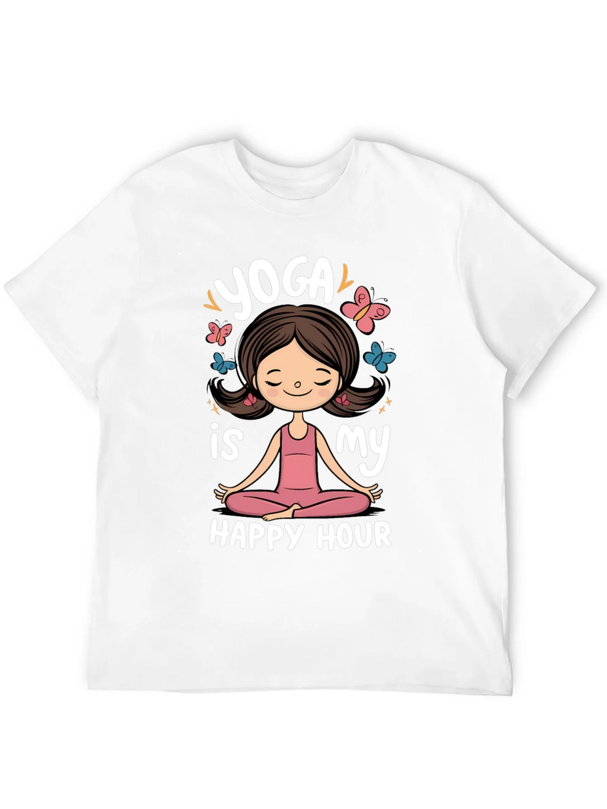 Yoga is My Happy Hour Black Graphic Tee product image 11