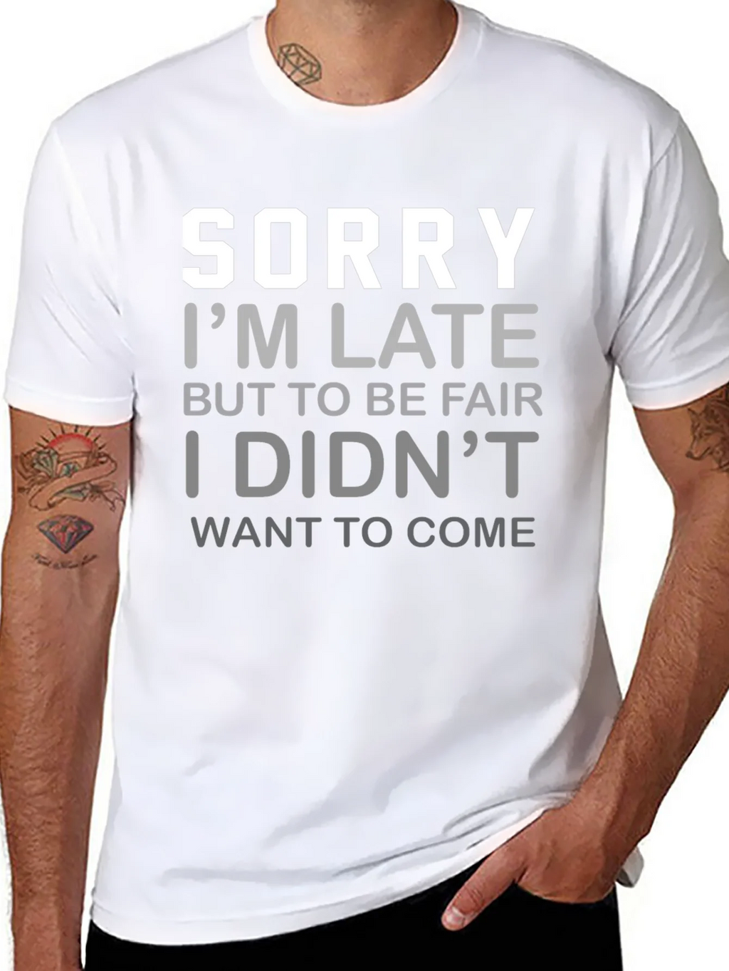 Funny Sorry Im Late Graphic T-Shirt product image 7