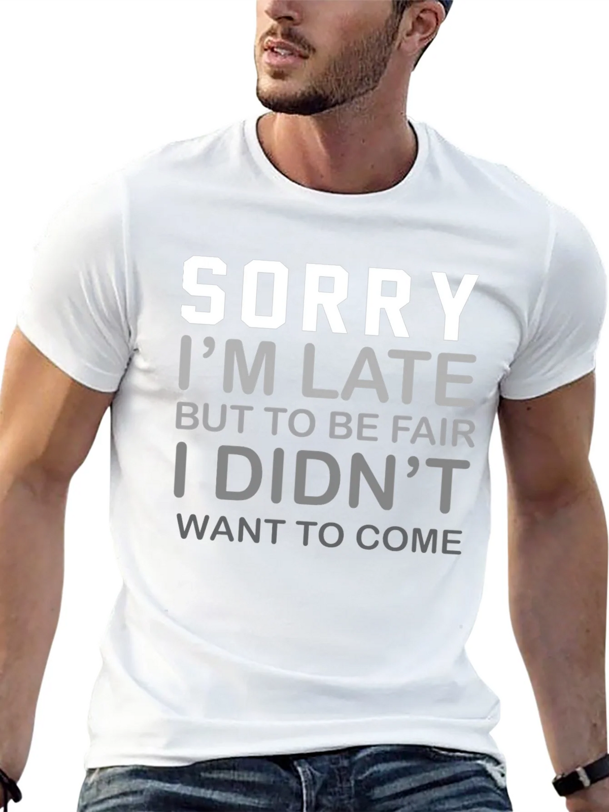 Funny Sorry Im Late Graphic T-Shirt product image 12
