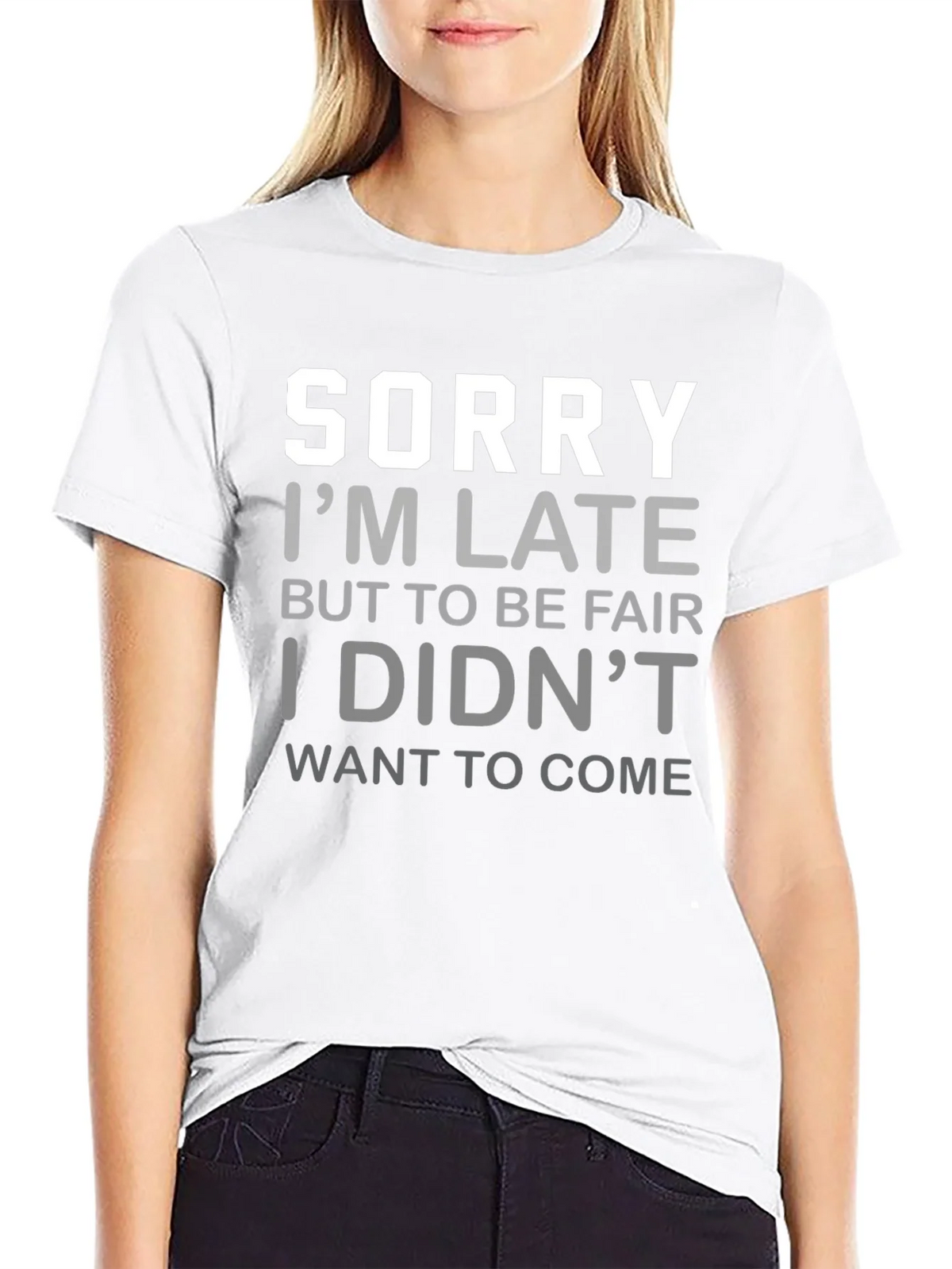 Funny Sorry Im Late Graphic T-Shirt product image 8