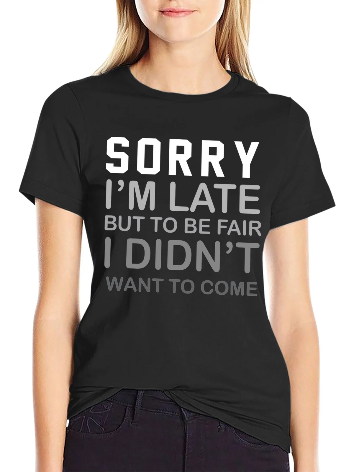 Funny Sorry Im Late Graphic T-Shirt product image 2