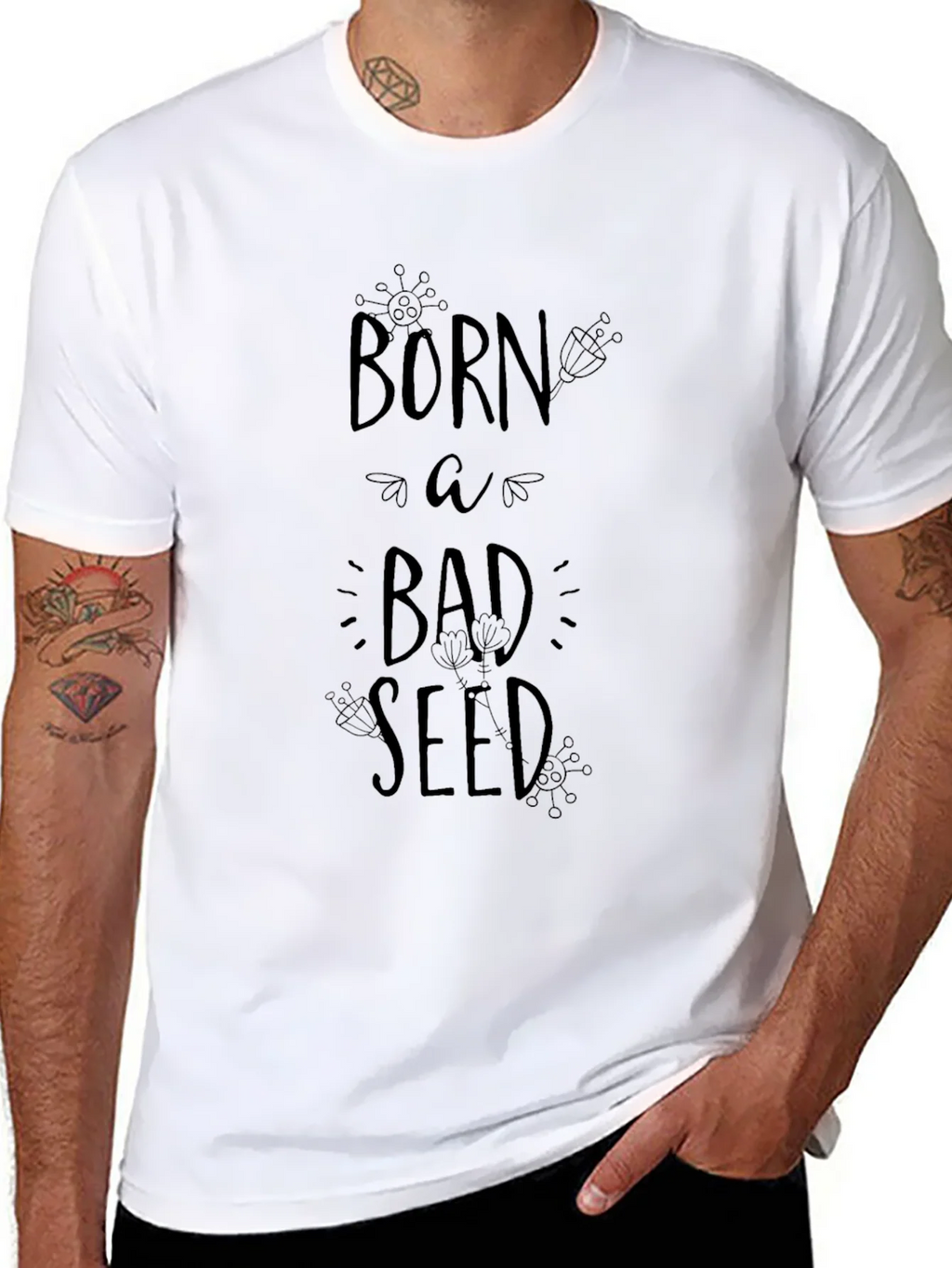 Born A Bad Seed Black Graphic Tee Shirt product image 7